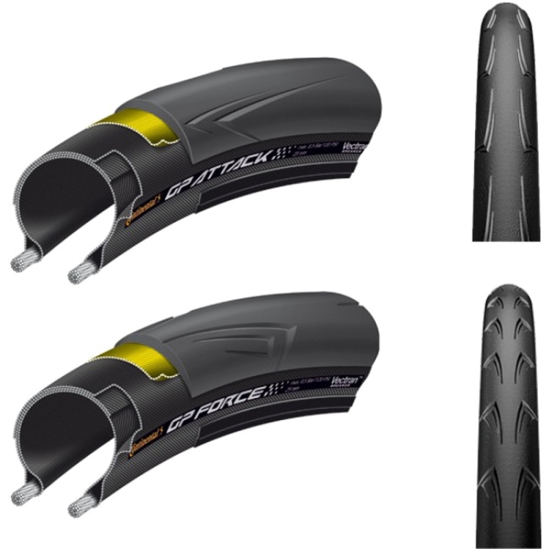 Continental Grand Prix Attack & Force III Set 700 x 23/25C mm Opony szosowe komplet zwijane