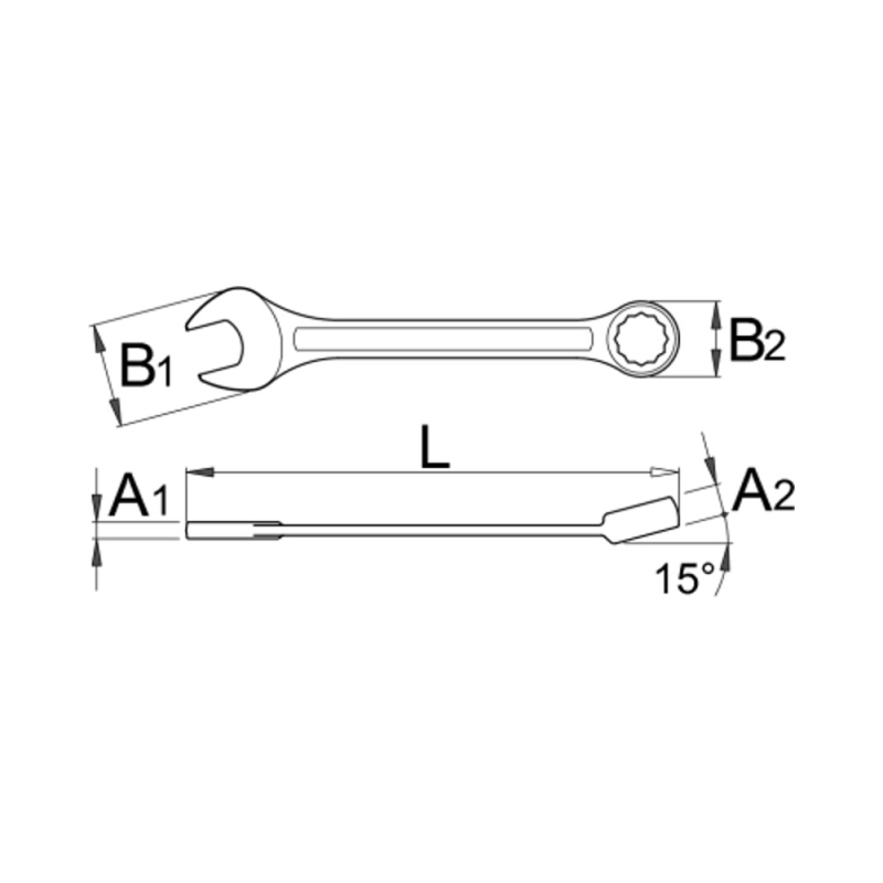 Unior Klucz płaskooczkowy typ krótki 125/1 6mm