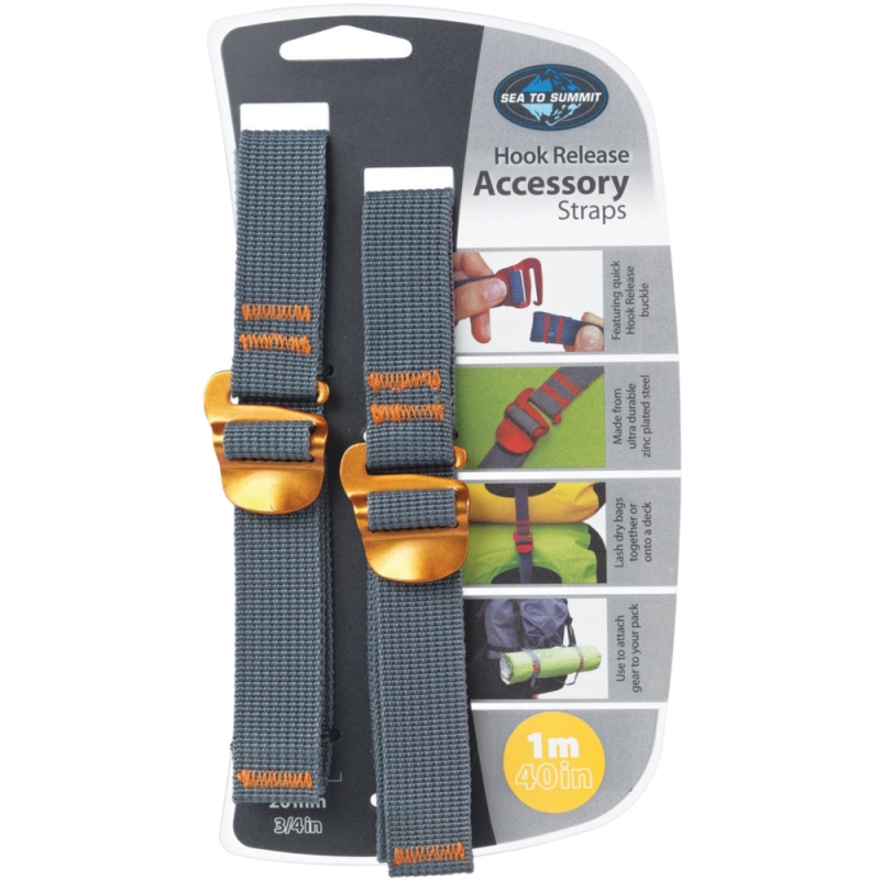 Pasy mocujące z hakami Sea to Summit Accesory Straps 20mm Yellow