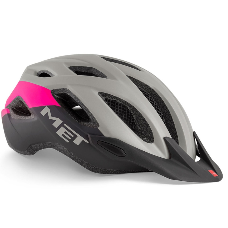 Kask rowerowy MET Crossover szaro-różowy