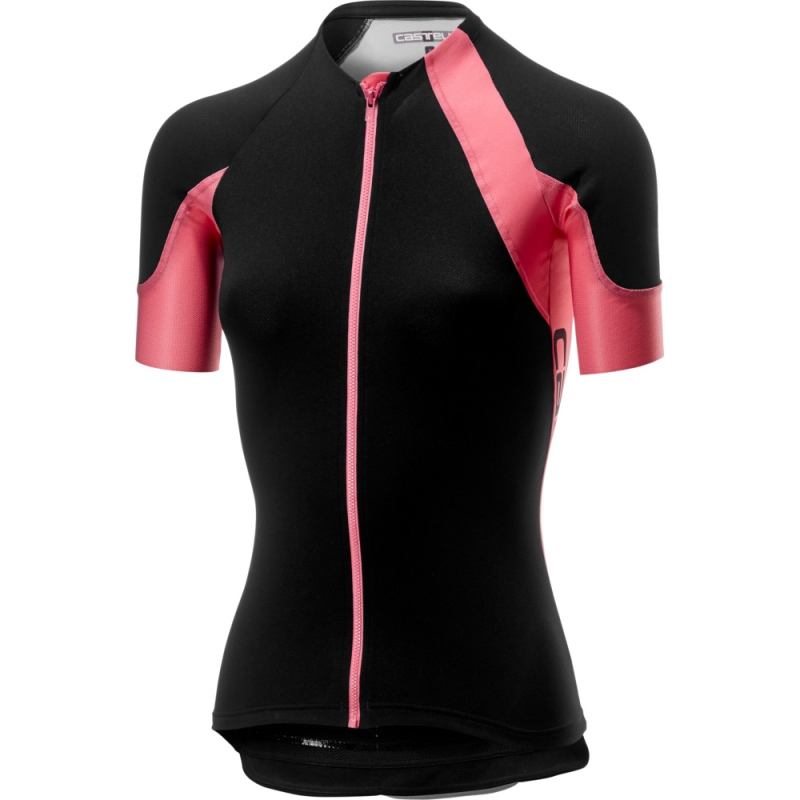 Koszulka rowerowa damska Castelli Scheggia 2 czarno-różowa