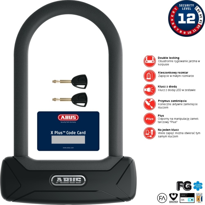 Zapięcie U-lock Abus Granit Plus 640 czarne