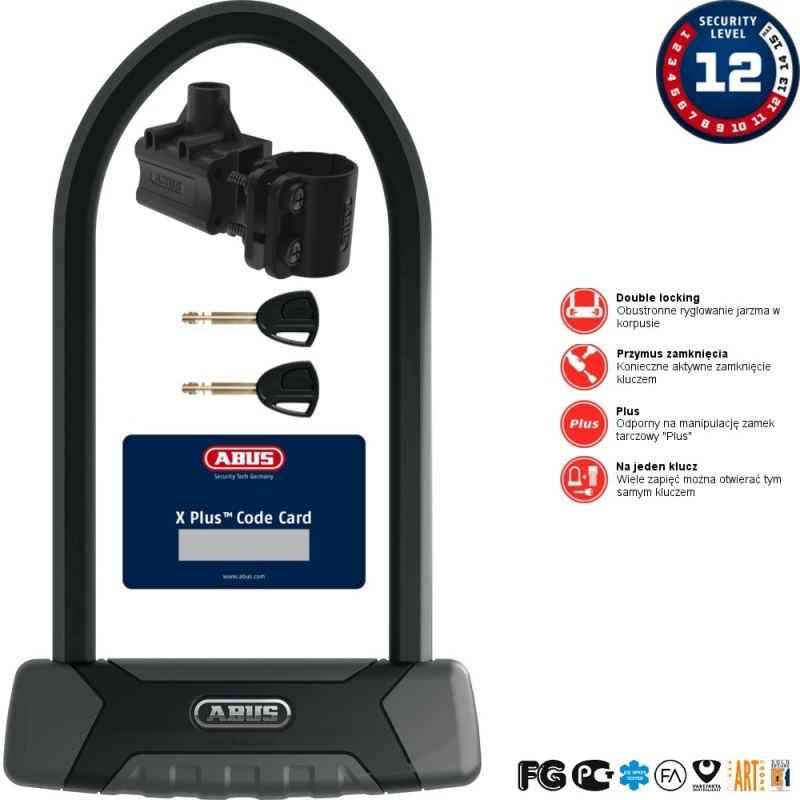 Zapięcie U-lock Abus Granit Plus 470 + USH