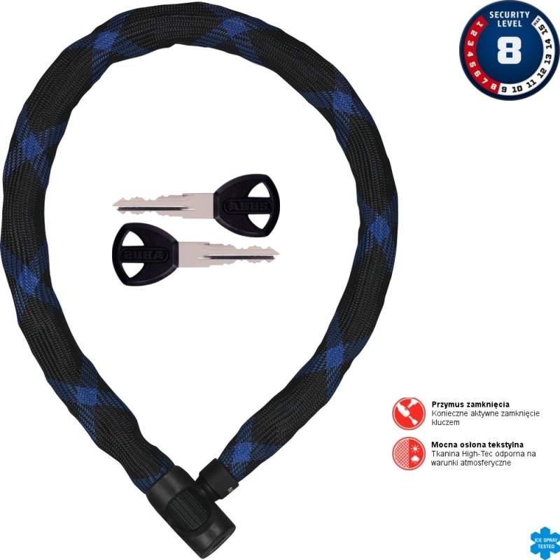Łańcuch Abus Ivera Chain 7210 czarno-niebieski