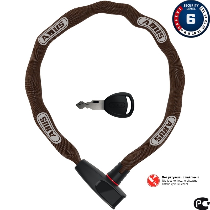 Abus Catena 6806 75cm Zapięcie do roweru łańcuch z zamkiem brown