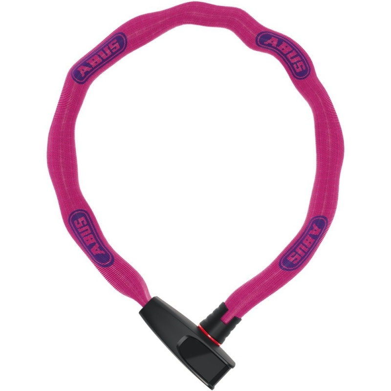 Abus Catena 6806 75cm Zapięcie do roweru łańcuch z zamkiem neon pink