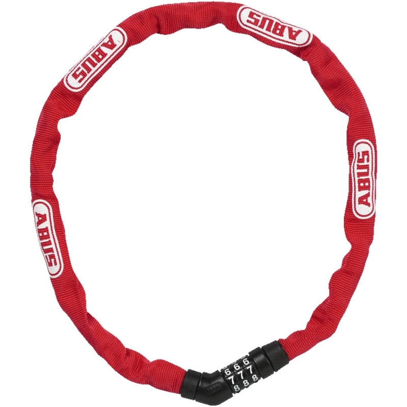 Abus Steel O Chain 4804C 75cm Zapięcie rowerowe łańcuch na szyfr red