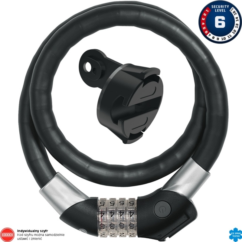 Abus Steel O Flex Raydo Pro 1460 85cm Zapięcie rowerowe na szyfr + KF