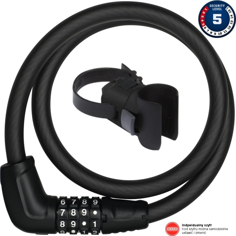 Zapięcie Abus Tresor 6415C czarne + SCMU