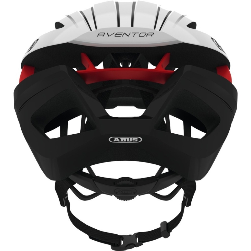 Kask rowerowy Abus Aventor biało-czerwony