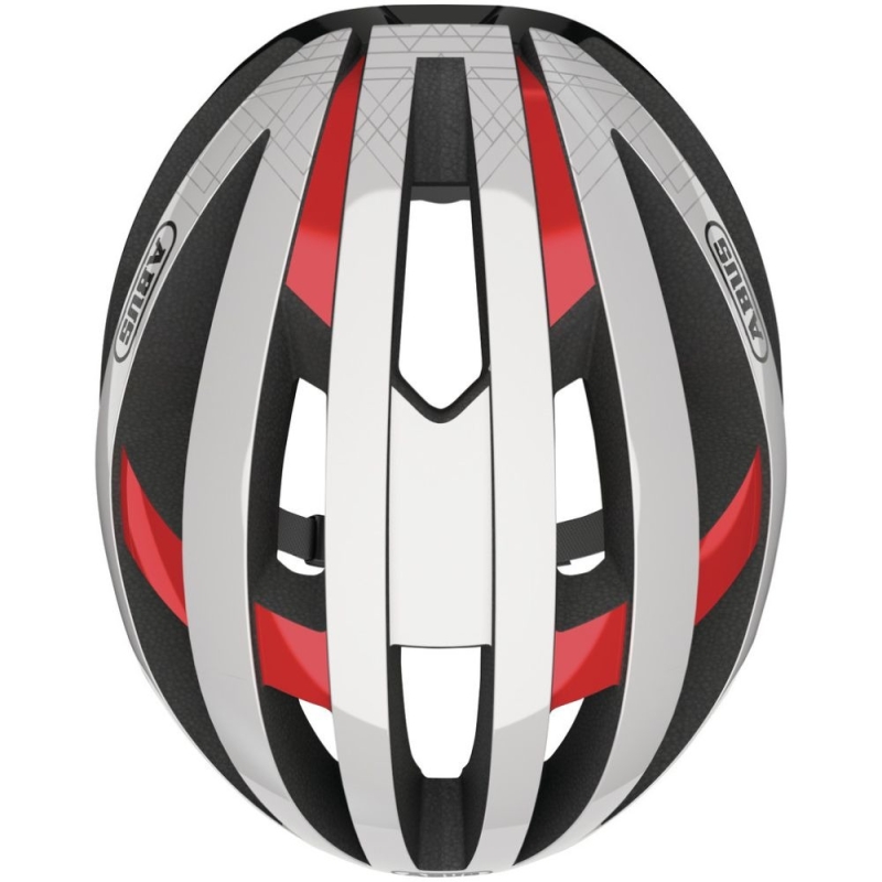 Kask rowerowy Abus Viantor biało-czerwony