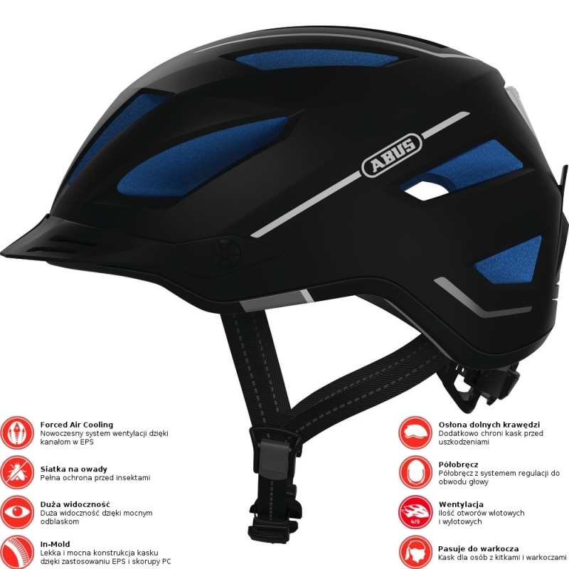 Kask rowerowy Abus Pedelec 2.0 czarno-niebieski