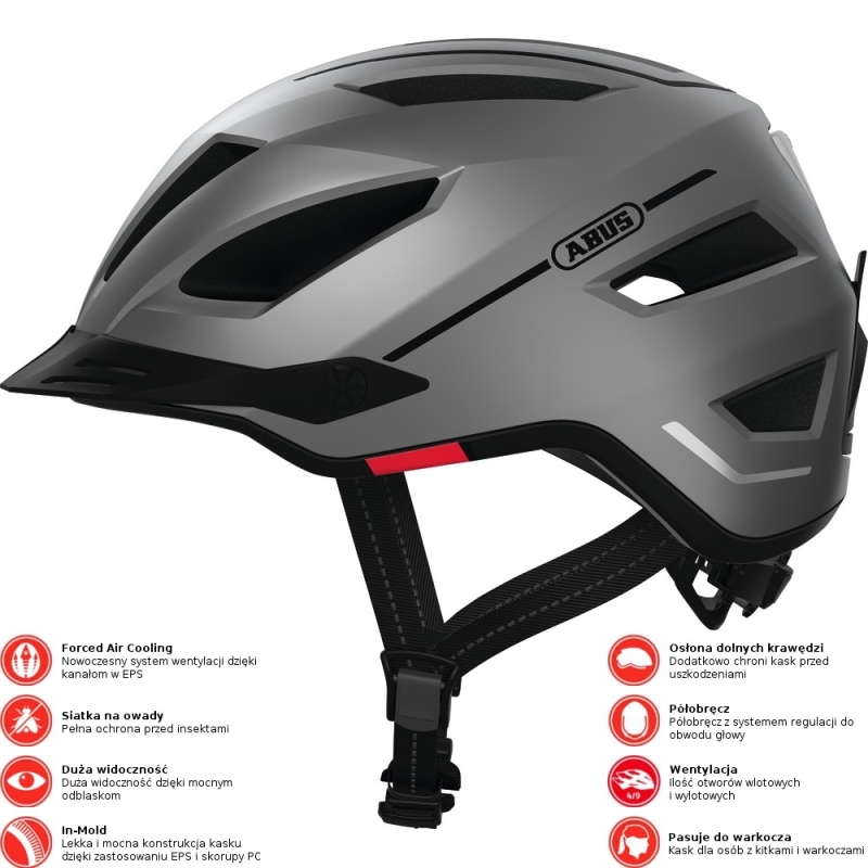 Kask rowerowy Abus Pedelec 2.0 srebrny