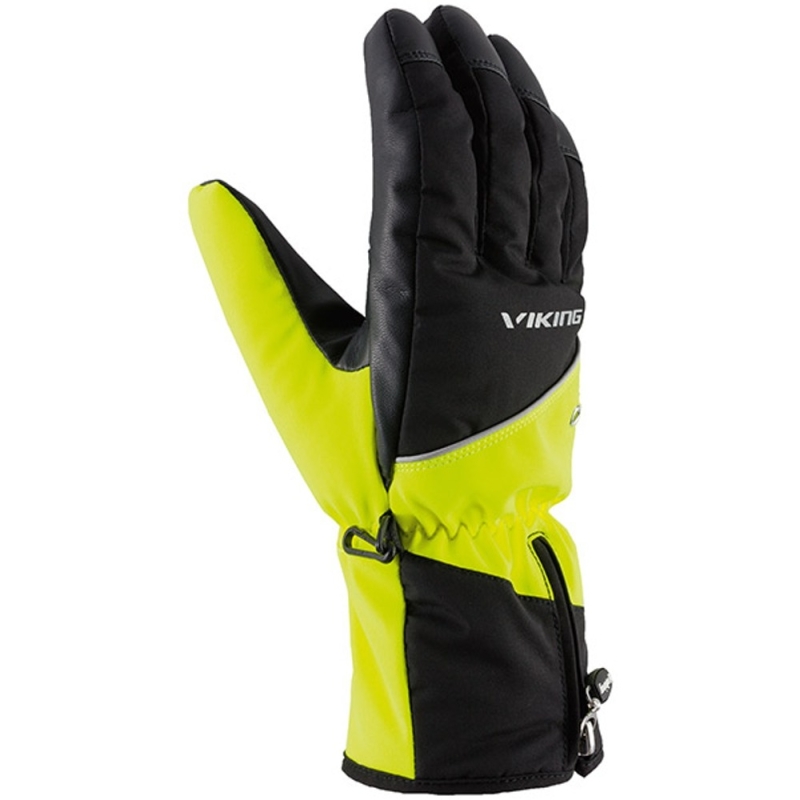 Rękawice narciarskie Viking Crispin czarno-limonkowe