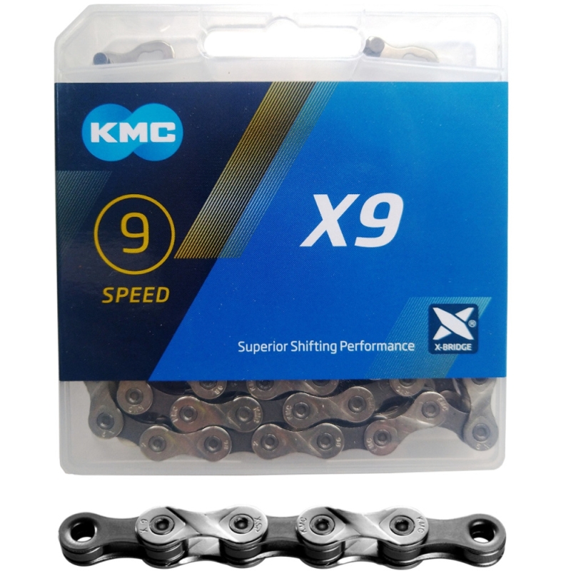 Łańcuch KMC X9 szaro-srebrny