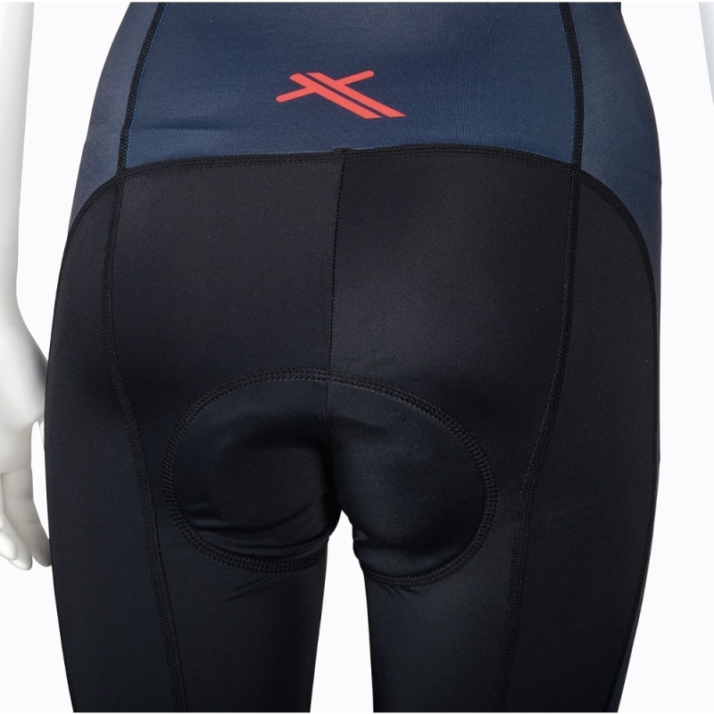 XLC TR S21 Spodenki rowerowe damskie na szelkach czarno niebieskie