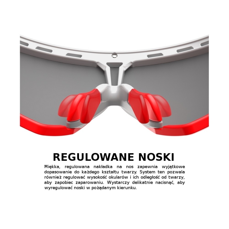 Okulary rowerowe Rudy Project Defender RP Optics biało-czerwone