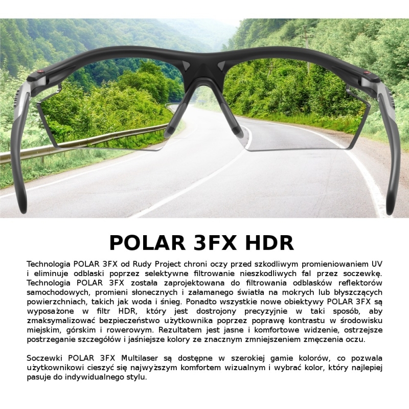 Okulary rowerowe Rudy Project Rydon Slim Polar 3FX HDR grafitowo-czerwone