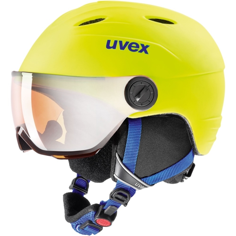 Kask narciarski Uvex Junior Visor Pro żółto-niebieski