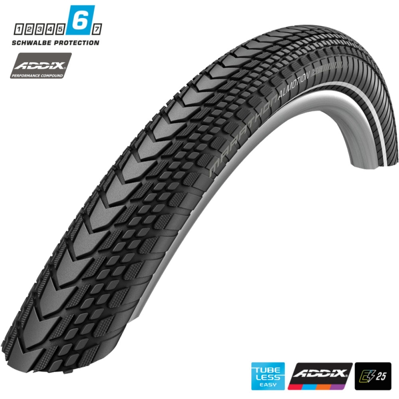 Schwalbe Marathon Almotion 28 Addix RG MS TL-E Opona Reflex zwijana