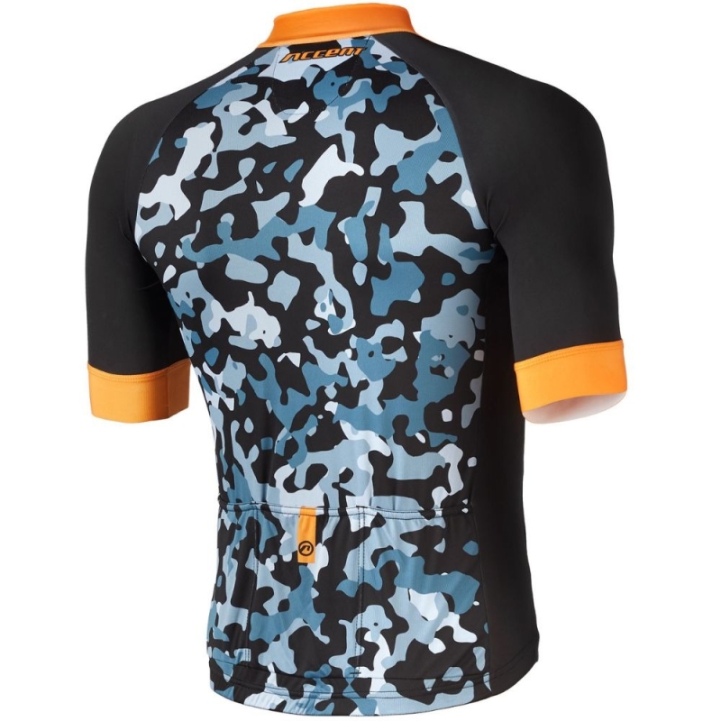 Koszulka rowerowa Accent Furious Blue Orange Camo