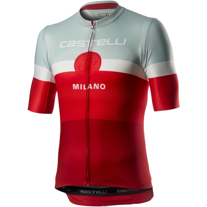 Castelli Milano Koszulka rowerowa biało czerwona