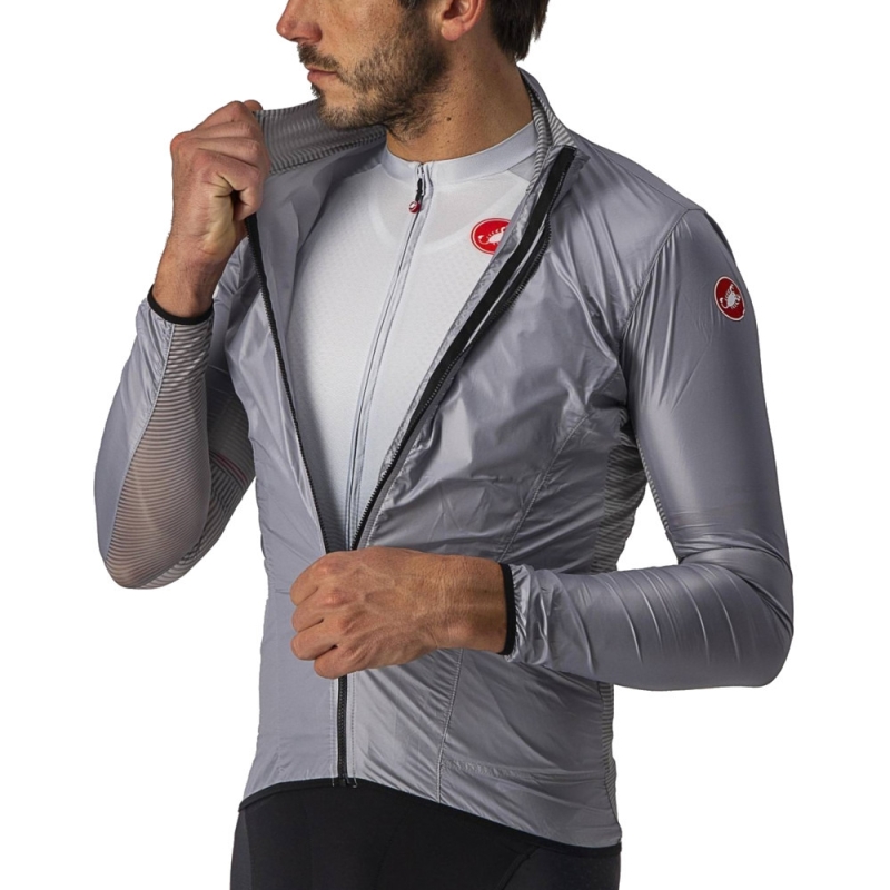 Kurtka rowerowa Castelli Aria Shell srebrna