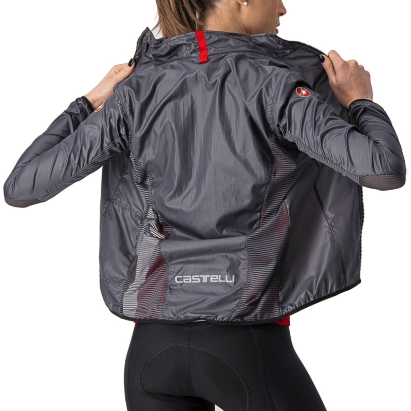 Kurtka rowerowa damska Castelli Aria Shell antracytowa