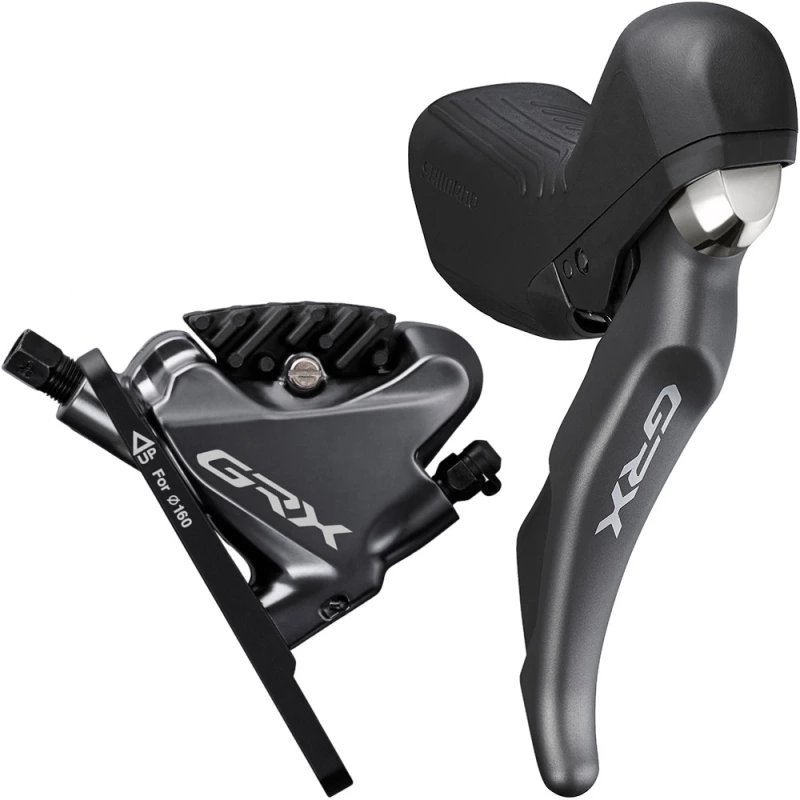 Shimano GRX BR RX810 Klamkomanetka prawa gravel 11rz + zacisk hamulca tarczowego radiator