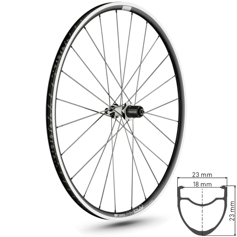 DT Swiss PR 1600 Spline 23 Koło tylne szosa 700C oś 5mm