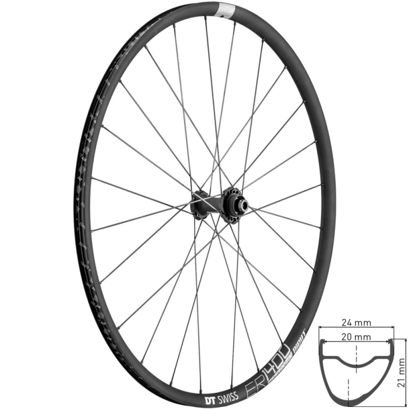 DT Swiss ER 1400 Dicut 21 Koło przednie szosa 700C disc Center lock