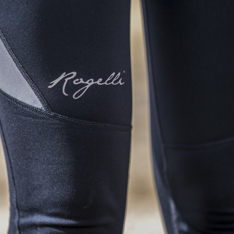 Spodnie rowerowe damskie z szelkami Rogelli Shine czarno-szare