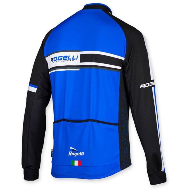Koszulka rowerowa z długim rękawem Rogelli Andrano czarno-niebieska