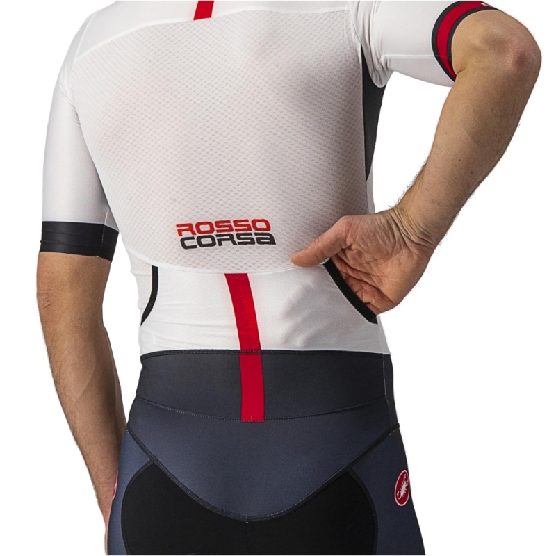 Kombinezon triathlonowy z rękawkami Castelli Free Sanremo 2 biało-czarny
