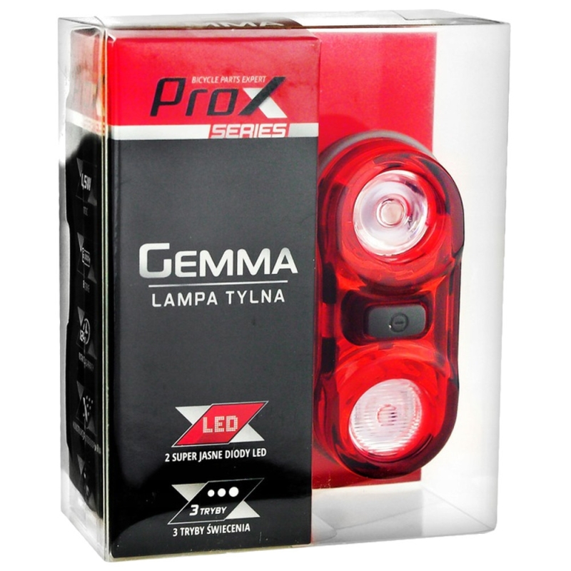 ProX Gemma Lampka rowerowa tylna 2x LED 0,5 W
