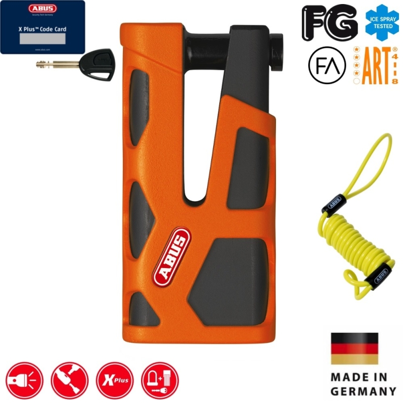 Blokada tarczy hamulcowej Abus Granit Sledg XPlus 77 Web Orange