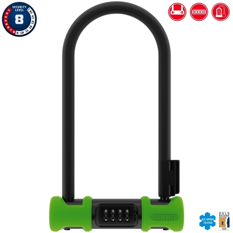 Zapięcie U-lock Abus Ultra 410 Combo zielone