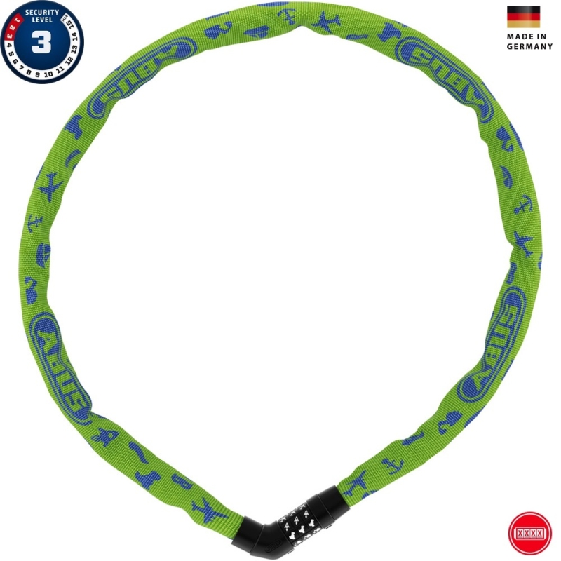 Łańcuch Abus Steel O Chain 4804C Symbols zielony