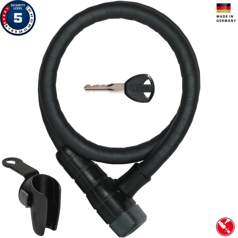 Abus Microflex 6615K Zapięcie rowerowe z zamkiem czarne + SCLL