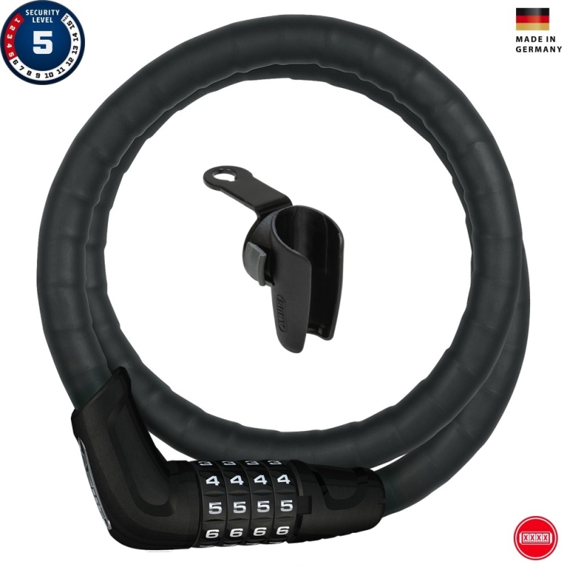 Abus Tresorflex 6615C Zapięcie rowerowe na szyfr czarne + SCLL