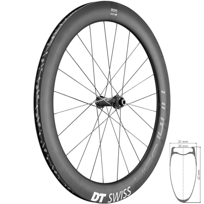 DT Swiss HEC 1400 Spline 62 Koło przednie 700C disc Center Lock