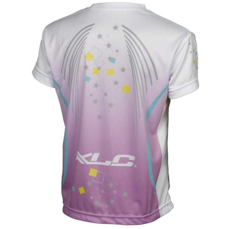 Koszulka rowerowa dziecięca XLC JE-S16 biało-fioletowa