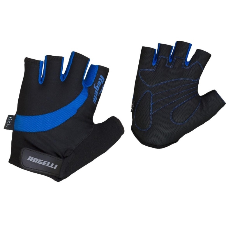 Rękawiczki Rogelli Strada czarno-niebieskie