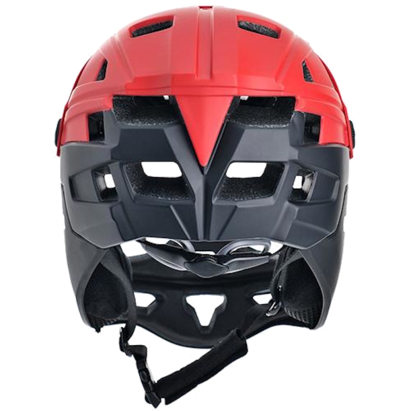Kask rowerowy Fullface ProX Cage czarno-czerwony