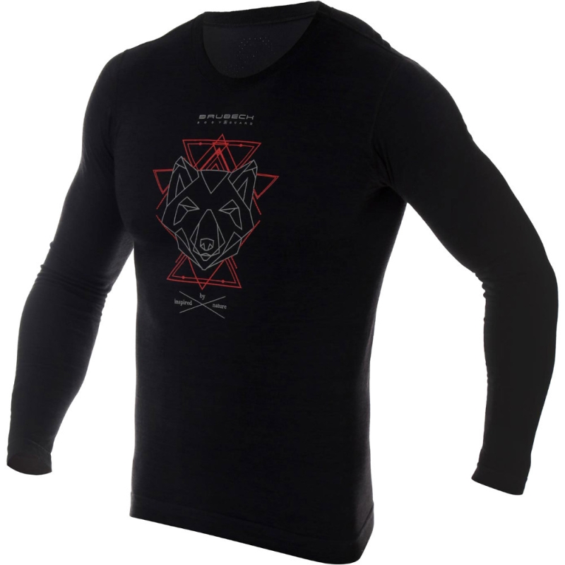 Koszulka z długim rękawem Brubeck Outdoor Wool Pro czarna