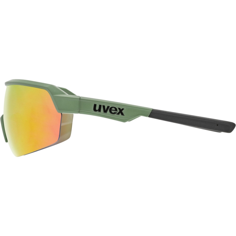 Okulary rowerowe Uvex Sportstyle 227 czerwono-zielone