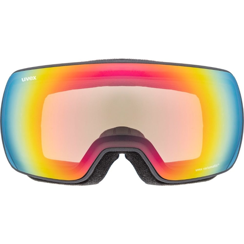 Uvex Compact V Gogle narciarskie variomatic anthracite mirror rainbow