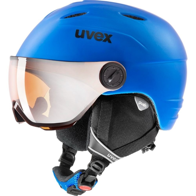 Kask narciarski Uvex Junior Visor Pro niebieski