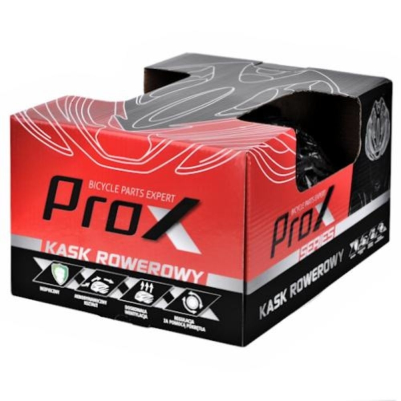 Kask rowerowy ProX Storm czarno-czerwony