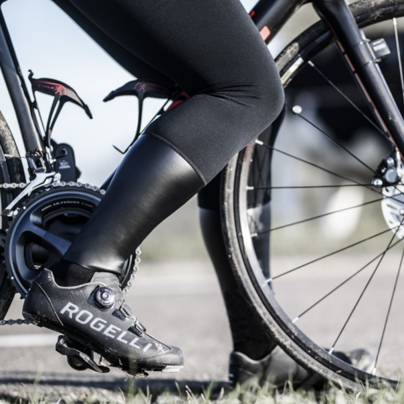 Spodnie rowerowe damskie z szelkami Rogelli Halo czarne